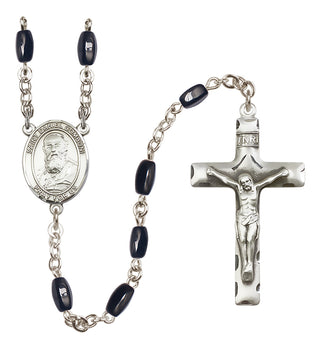 Silver Plated 8x5mm Black Saint Daniel Comboni Rosary