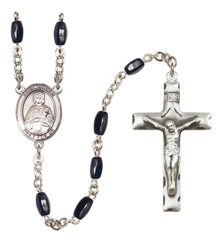 Silver-Plated 8x5mm Saint Gerald  Engraved Catholic Rosaries