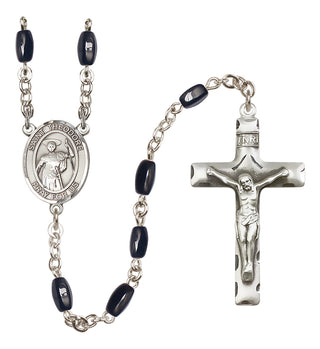 Silver-Plated 8x5mm Saint Theodore Stratelates  Engraved Catholic Rosaries