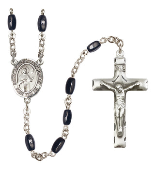 Silver-Plated 8x5mm Saint Anthony Mary Claret  Engraved Catholic Rosaries