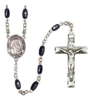 Silver-Plated 8x5mm Saint Jadwiga of Poland  Engraved Catholic Rosaries