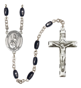 Silver-Plated 8x5mm Guardian Angel of the World  Engraved Catholic Rosaries