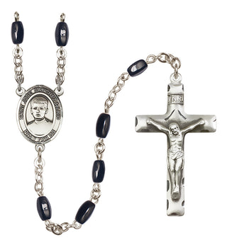 Silver-Plated 8x5mm Saint Jose Sanchez del Rio  Engraved Catholic Rosaries