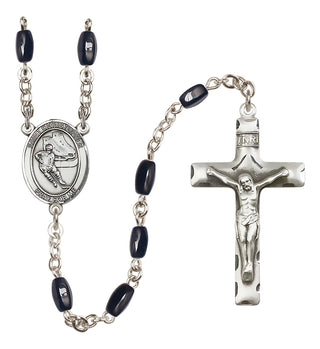 Silver-Plated 8x5mm Saint Christopher/Hockey Rosary