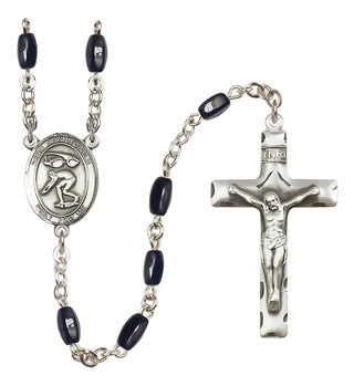 Silver-Plated 8x5mm Saint Christopher/Swimming Rosary