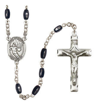 Silver-Plated 8x5mm Saint Sebastian/Basketball Rosary