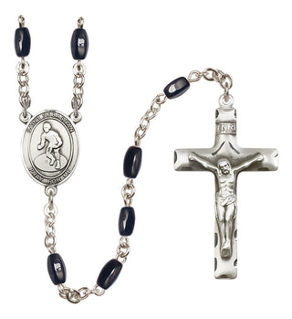 Silver-Plated 8x5mm Saint Sebastian/Wrestling Rosary