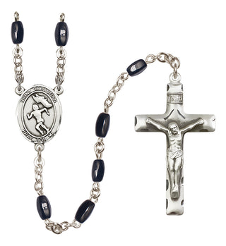 Silver-Plated 8x5mm Saint Sebastian /Track&Field-Women Rosary