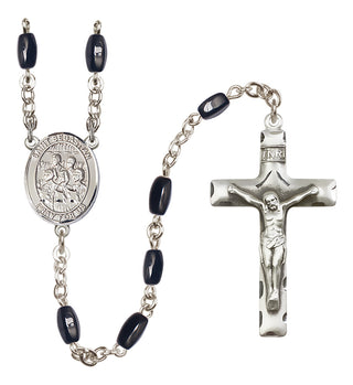 Silver-Plated 8x5mm Saint Sebastian / Choir Rosary