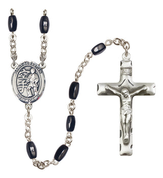 Silver-Plated 8x5mm Saint Sebastian/Karate Rosary