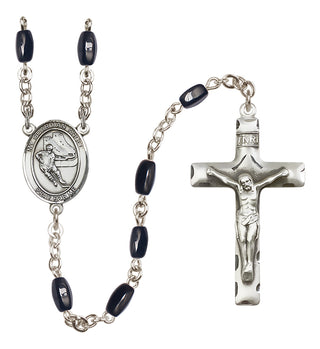 Silver-Plated 8x5mm Guardian Angel/Hockey Rosary
