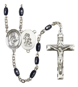 Guardian Angel and Tennis Rosary with Black Onyx Beads