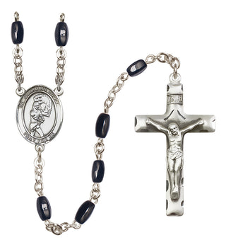 Silver-Plated 8x5mm Guardian Angel/Softball Rosary