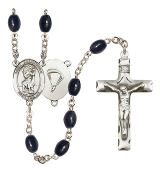 Silver-Plated 6mm Saint Christopher / Paratrooper Rosary