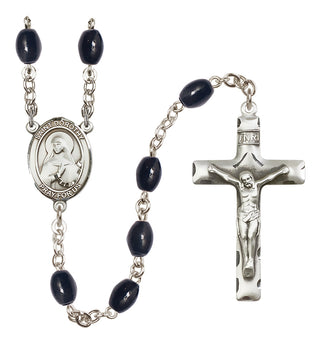 Silver-Plated 8x6mm Saint Dorothy  Engraved Catholic Rosaries