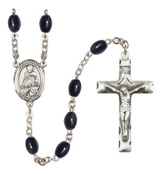Silver-Plated 8x6mm Saint Daniel  Engraved Catholic Rosaries