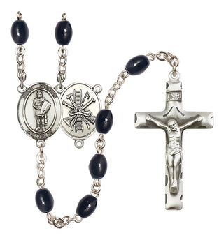 Silver-Plated 8x6mm Saint Florian/Firefighter Rosary