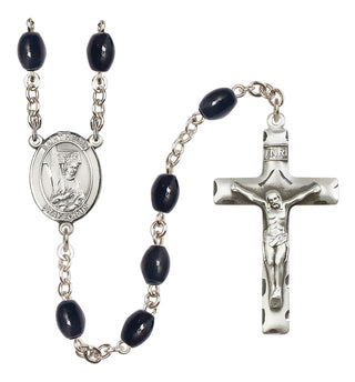 Silver-Plated 8x6mm Saint Helen  Engraved Catholic Rosaries