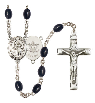 Silver-Plated 8x6mm Saint Joan of Arc / Army Rosary