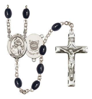 Silver-Plated 8x6mm Saint Joan of Arc /Coast Guard Rosary