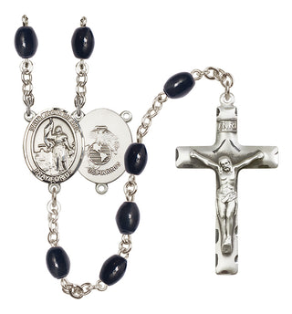 Silver-Plated 8x6mm Saint Joan of Arc / Marines Rosary