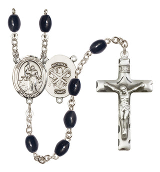 Silver-Plated 8x6mm Saint Joan of Arc / Nat'l Guard Rosary