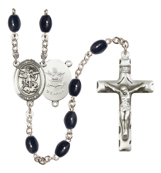 Silver-Plated 8x6mm Saint Michael / Army Rosary