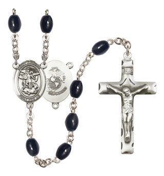 Silver-Plated 8x6mm Saint Michael / Marines Rosary