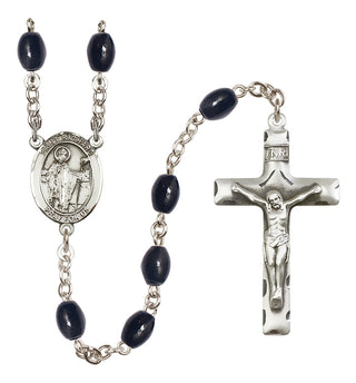 Silver-Plated 8x6mm Saint Richard  Engraved Catholic Rosaries