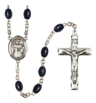 Silver-Plated 8x6mm Saint Casimir of Poland  Engraved Catholic Rosaries