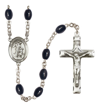 Silver-Plated 8x6mm Guardian Angel w/Child  Engraved Catholic Rosaries
