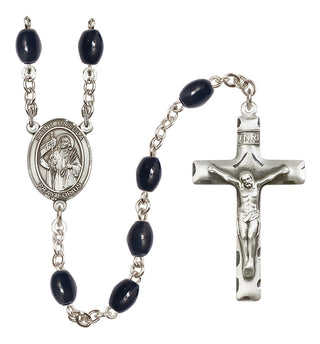 Silver-Plated 8x6mm Saint Ursula  Engraved Catholic Rosaries