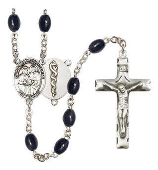 Silver-Plated 8x6mm Saints Cosmas & Damian / Doctors Rosary