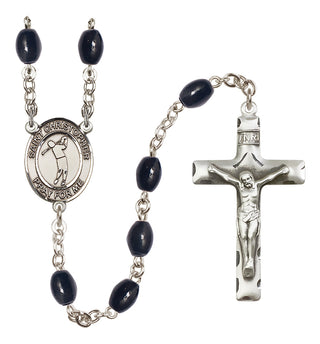 Silver-Plated 8x6mm Saint Christopher/Golf Rosary