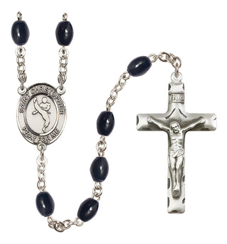 Silver-Plated 8x6mm Saint Christopher/Martial Arts Rosary