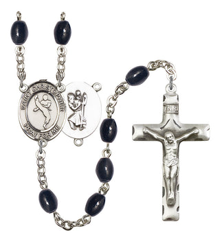 Saint Christopher and Martial Arts Rosary with 8X6mm Black Onyx Beads