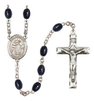 Silver-Plated 8x6mm Saint Sebastian/Wrestling Rosary