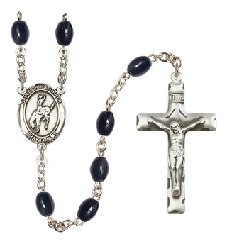 Silver-Plated 8x6mm Saint Christopher / Rodeo Rosary