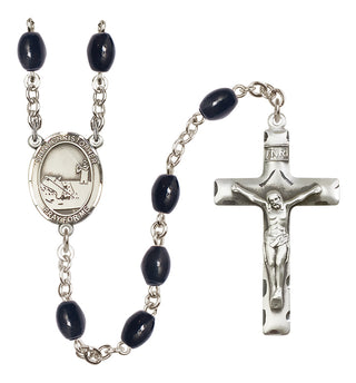 Silver-Plated 8x6mm Saint Christopher / Fishing Rosary
