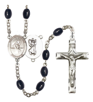 Saint Christopher and Water Polo-Men Rosary with 8X6mm Black Onyx Beads