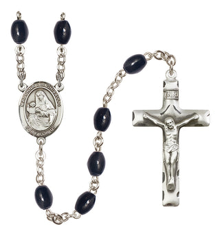 Silver-Plated 8x6mm Madonna del Ghisallo  Engraved Catholic Rosaries