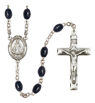 Silver-Plated 8x6mm Infant of Prague  Engraved Catholic Rosaries