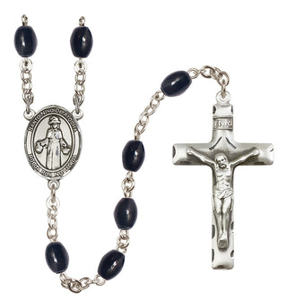 Silver-Plated 8x6mm Saint Nino de Atocha  Engraved Catholic Rosaries