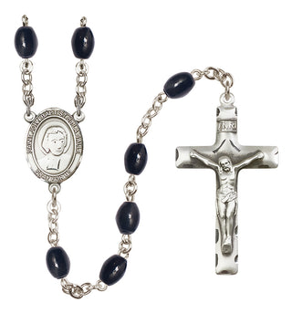 Silver-Plated 8x6mm Saint John Baptist de la Salle  Engraved Catholic Rosaries