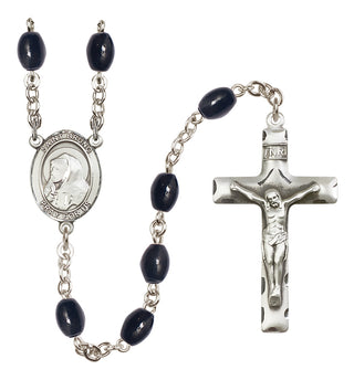 Silver-Plated 8x6mm Saint Bruno  Engraved Catholic Rosaries