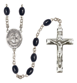 Silver-Plated 8x6mm Virgen de la Merced  Engraved Catholic Rosaries