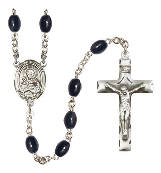 Silver-Plated 8x6mm Mater Dolorosa  Engraved Catholic Rosaries