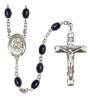 Silver-Plated 8x6mm Saint Lidwina of Schiedam  Engraved Catholic Rosaries