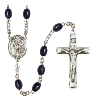 Silver-Plated 8x6mm Saint Fiacre  Engraved Catholic Rosaries