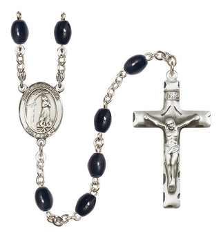 Silver-Plated 8x6mm Saint Zoe of Rome  Engraved Catholic Rosaries